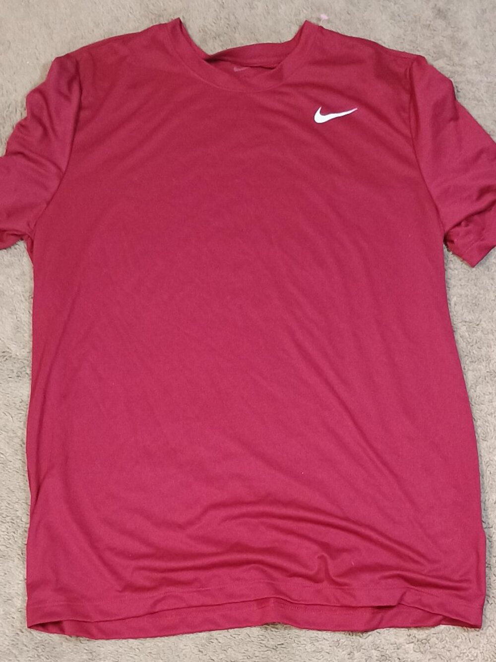 Nike/T Shirt/Mens Large/Burgundy Dri Fit/Athleisure Gym Training Workout Tee